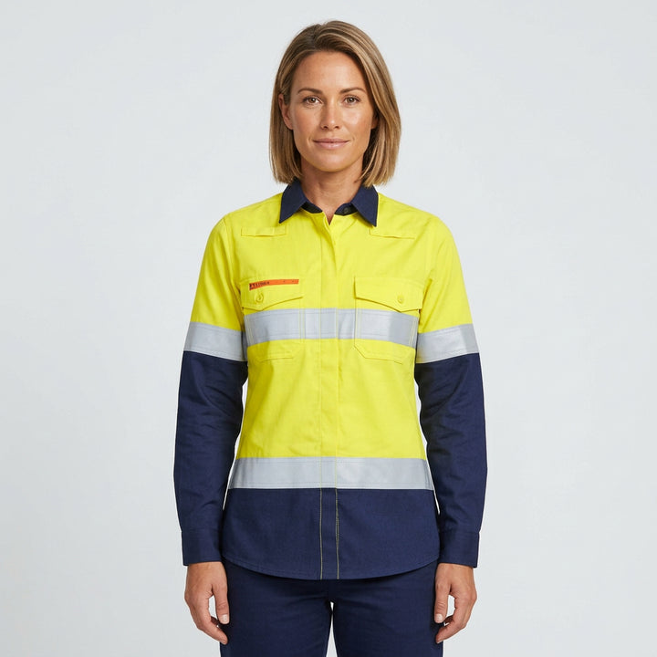 Womens Orange Flame Lightweight Ripstop Taped Shirt ZW170